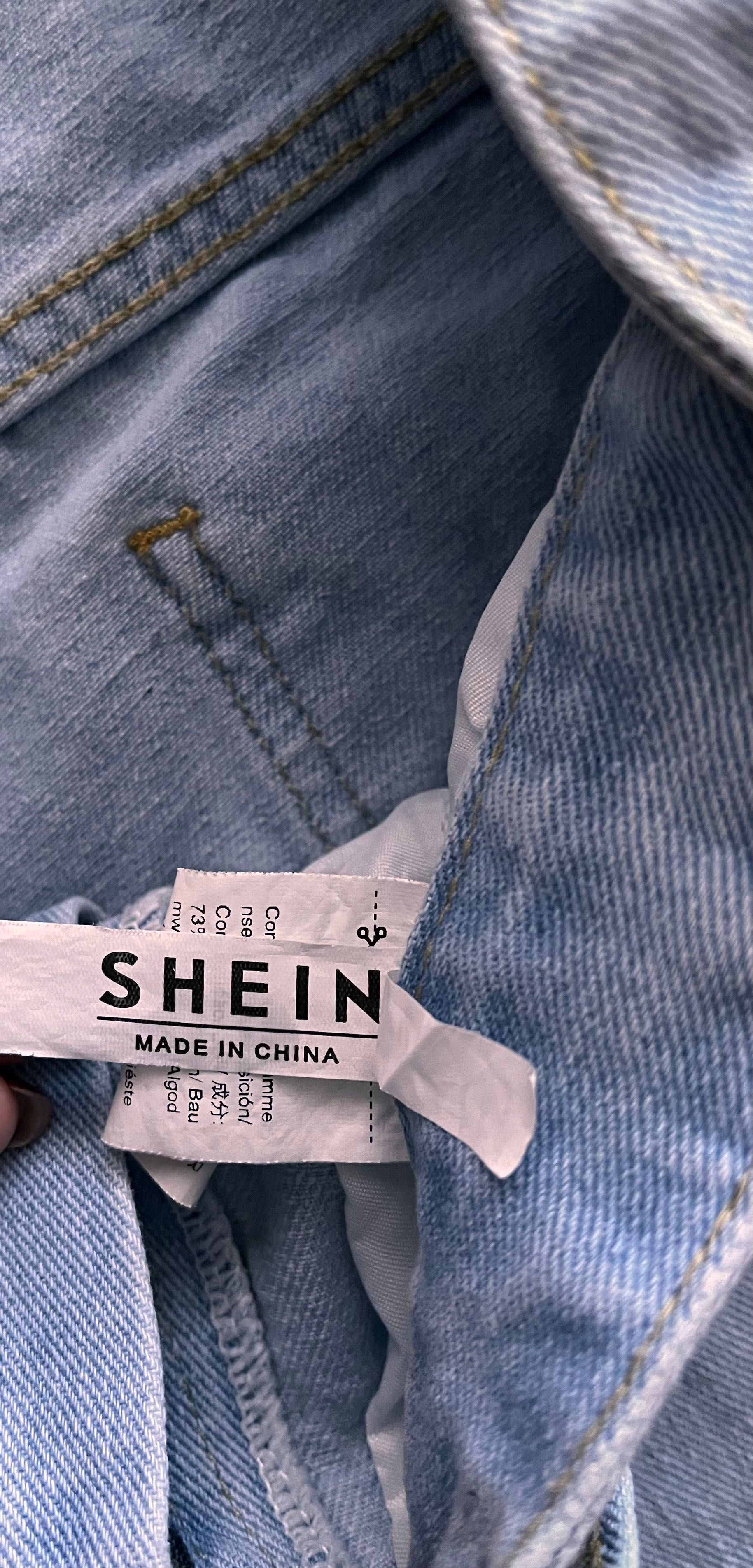 Shein jeansy jasne proste r .S -regular oversize