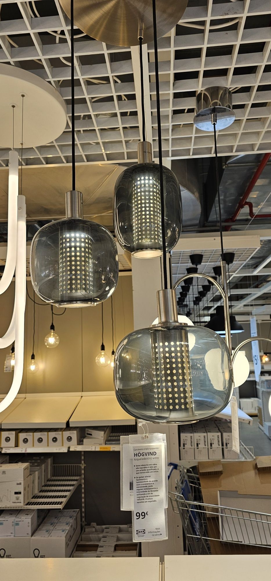 Candeeiro Ikea em vidro