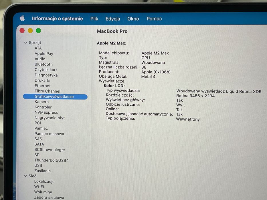 2023 MacBook Pro A2780 16" M2 MAX 96GB 2000GB NOWY !!! - SOLD!