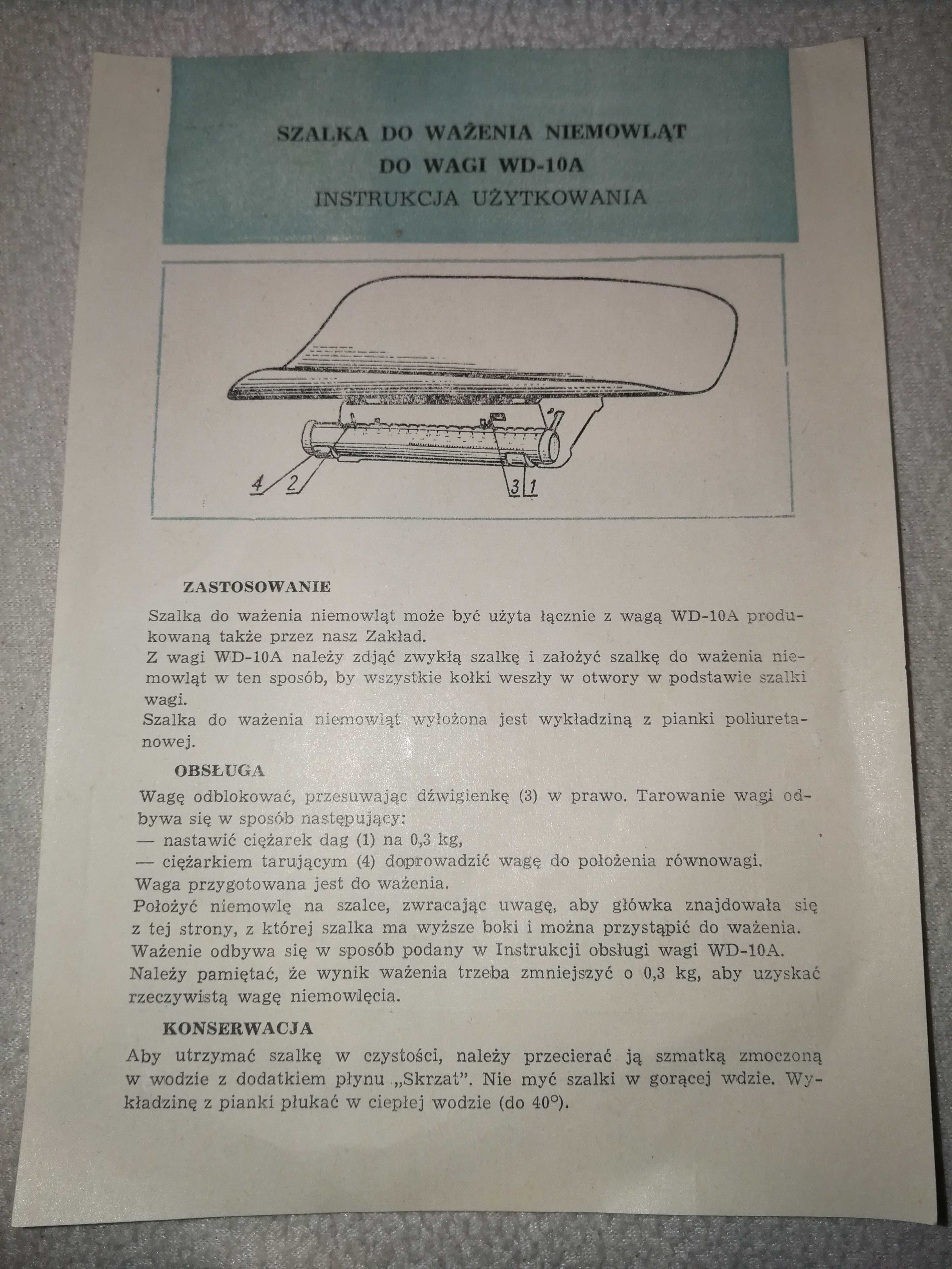 Waga WD 10A Lubelskie Fabryki Wag pudełko instrukcja vintage PRL