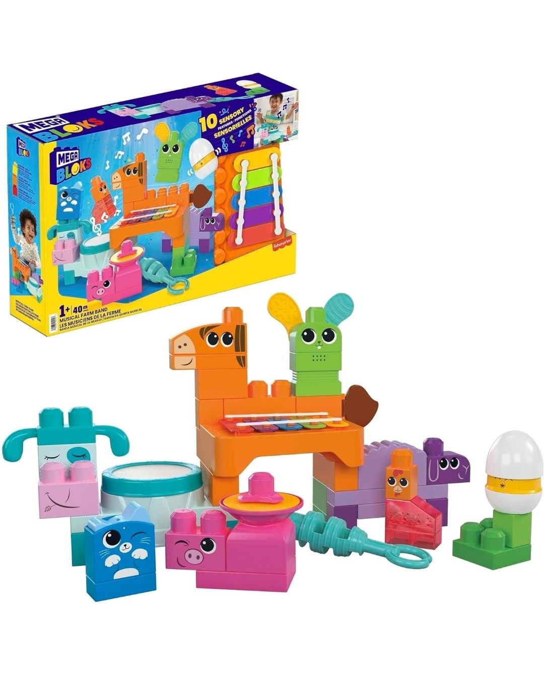 MEGA BLOKS Fisher-Price Muzykalne zwierzątka z farmy HPB46 okazja