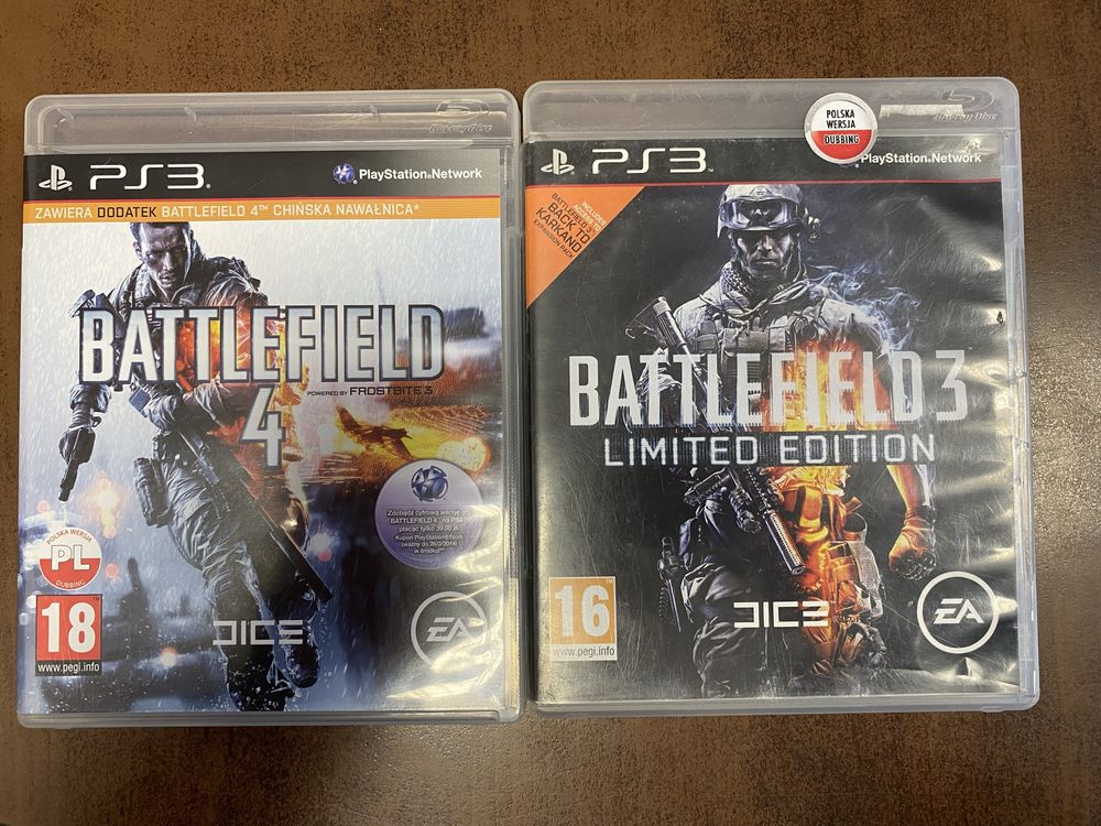 Zestaw gier Ps3: Battlefield 3 oraz 4. Polska wersja językowa