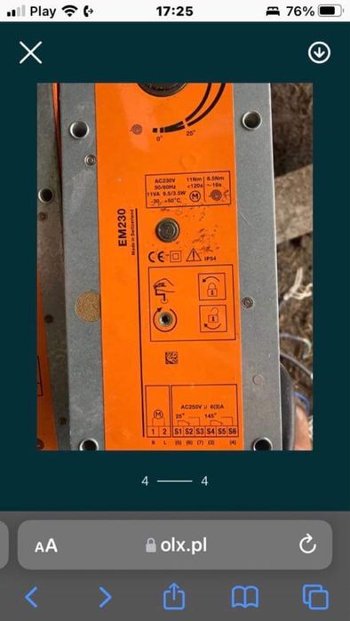 siłownik elektryczny przepustnicy powietrza HESCO BELIMO wentylacja
