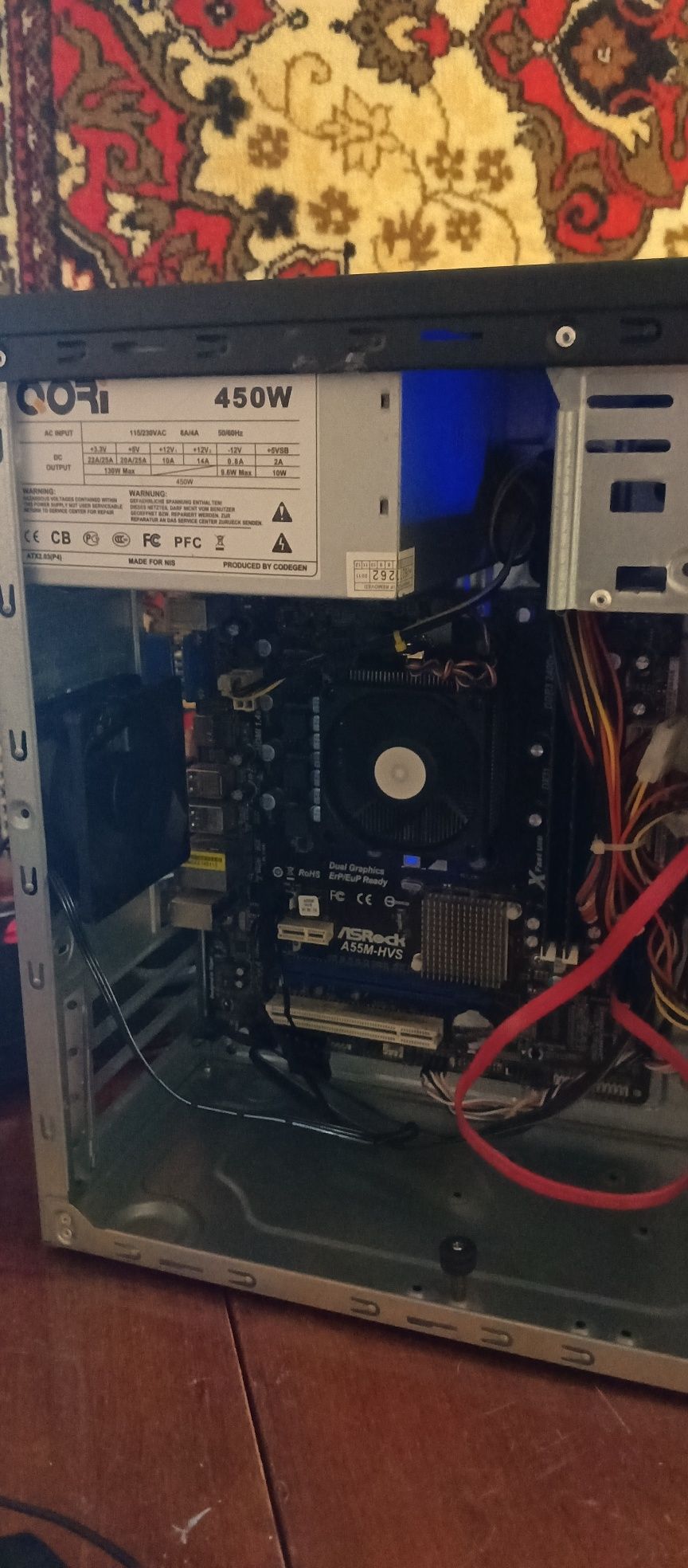 ПК Asrock A55m-hvs, A6-3500, 4gb DDR3