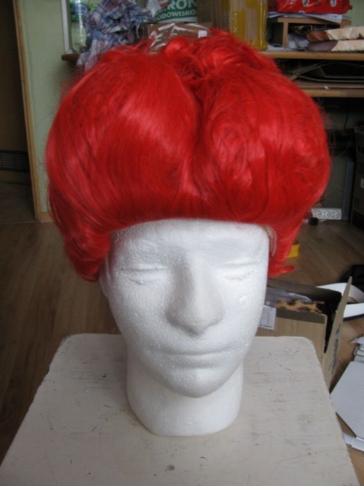 czerwona peruka wiedźma alicja w krainie czarów kok cosplay przebranie