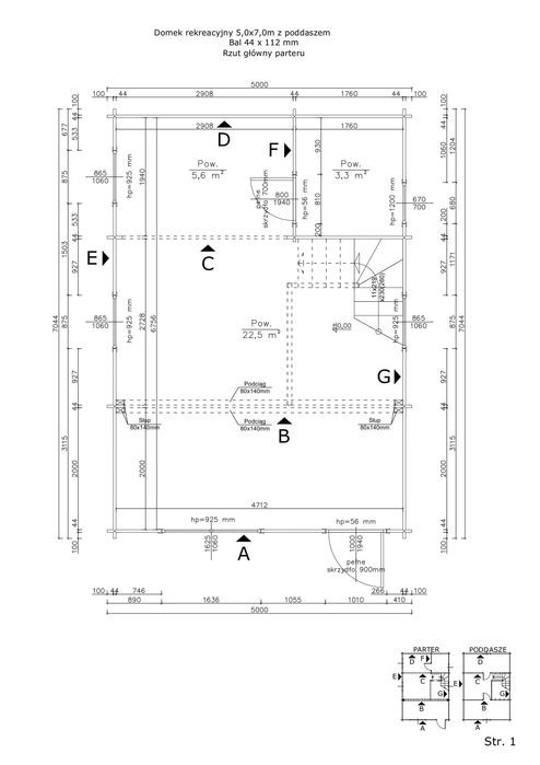 DOMEK ELA 5x7m BAL 44mm PODDASZE 58m2 Powierzchni Producent ZGŁOSZENIE
