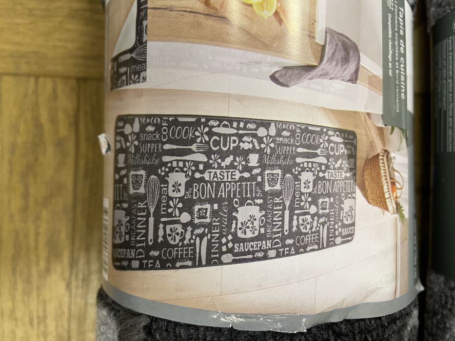 Коврик для дома "Geometric" серый "Wording" тем-серый 65х180см LIVARNO