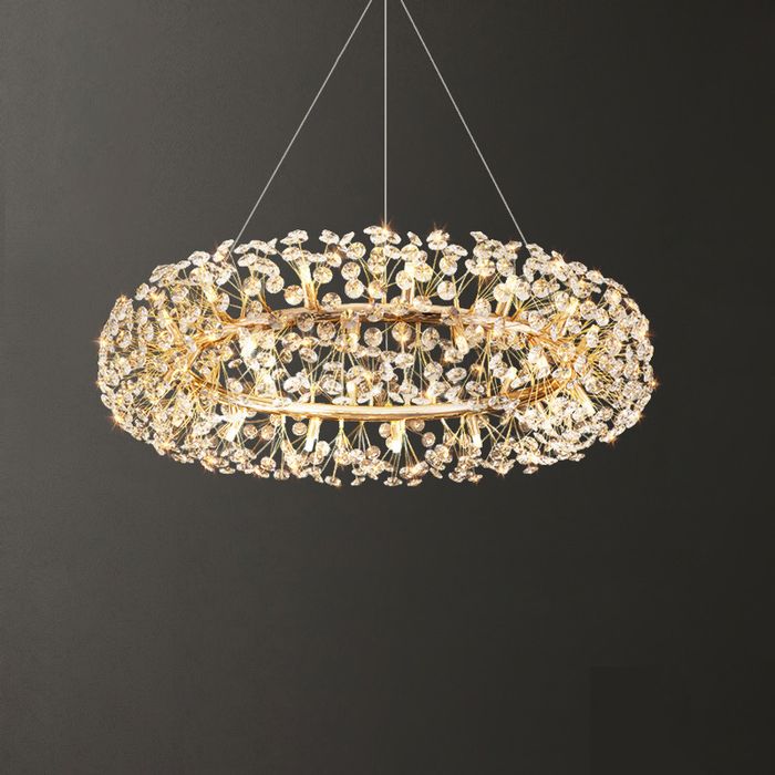 Żyrandol kryształowy nowoczesny glamour złoty 60 cm
