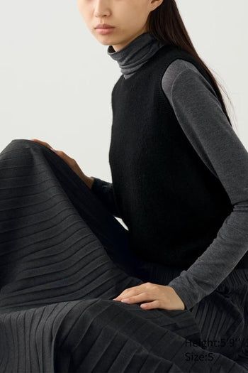 Sweter kamizelka bezrękawnik 100% kaszmir cashmere kaszmirowy Uniqlo