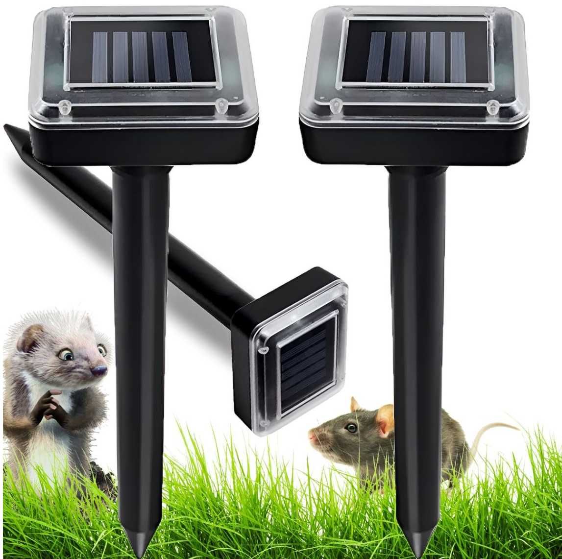 2 sztuki SILNY ODSTRASZACZ SOLARNY kretów nornic gryzoni na krety
