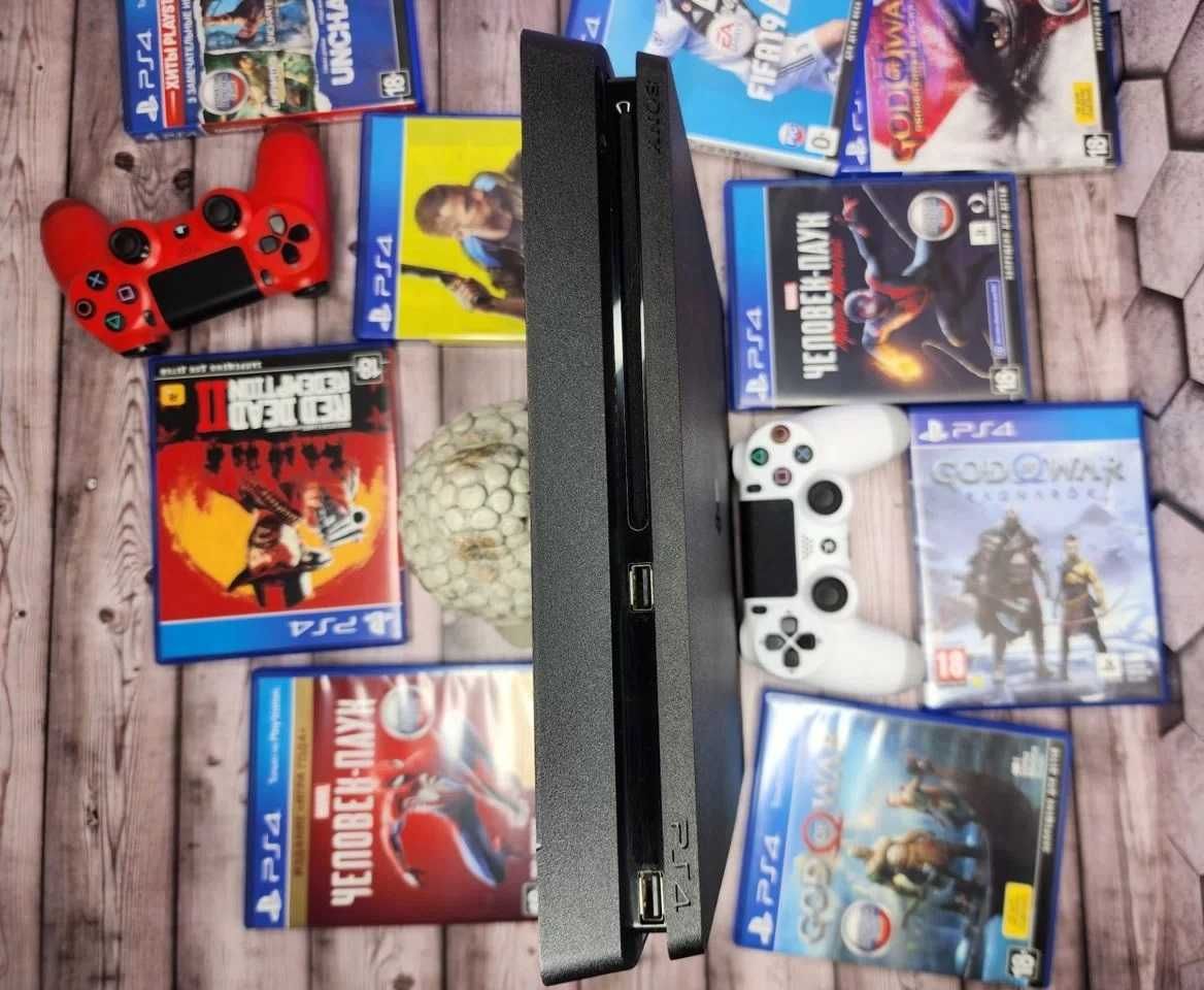 Sale - 30%‼️ Приставка Playstation 4 slim 1tb + Ігри (Наложка)