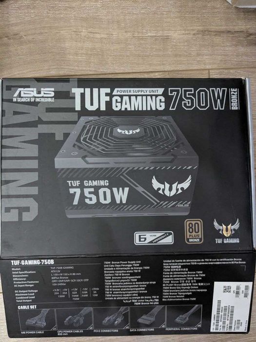 Блок живлення ASUS TUF Gaming 750 W 80+ Bronze (TUF-GAMING-750B)