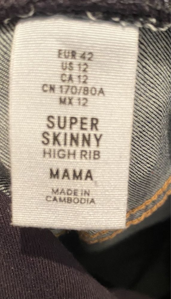 Spodnie ciążowe Jeansy H&M, rozmiar 42