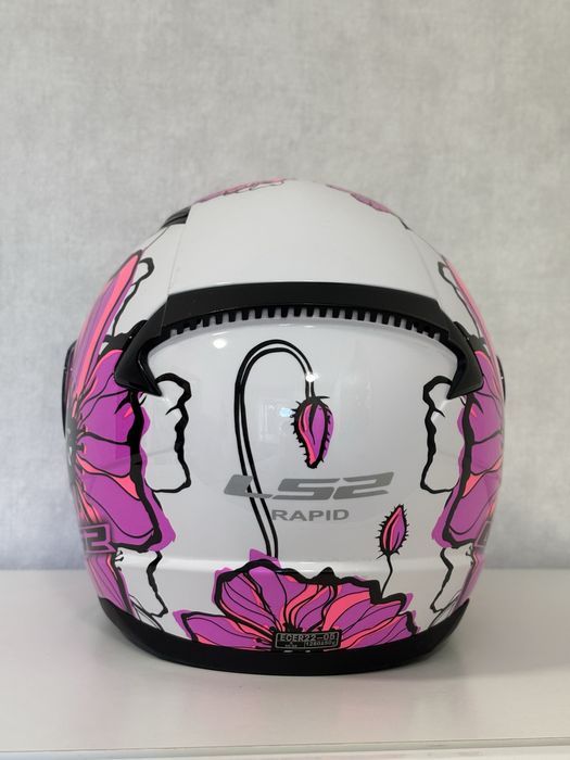 Шолом інтеграл LS2 POPPIES S (55-56) рожевий з білим