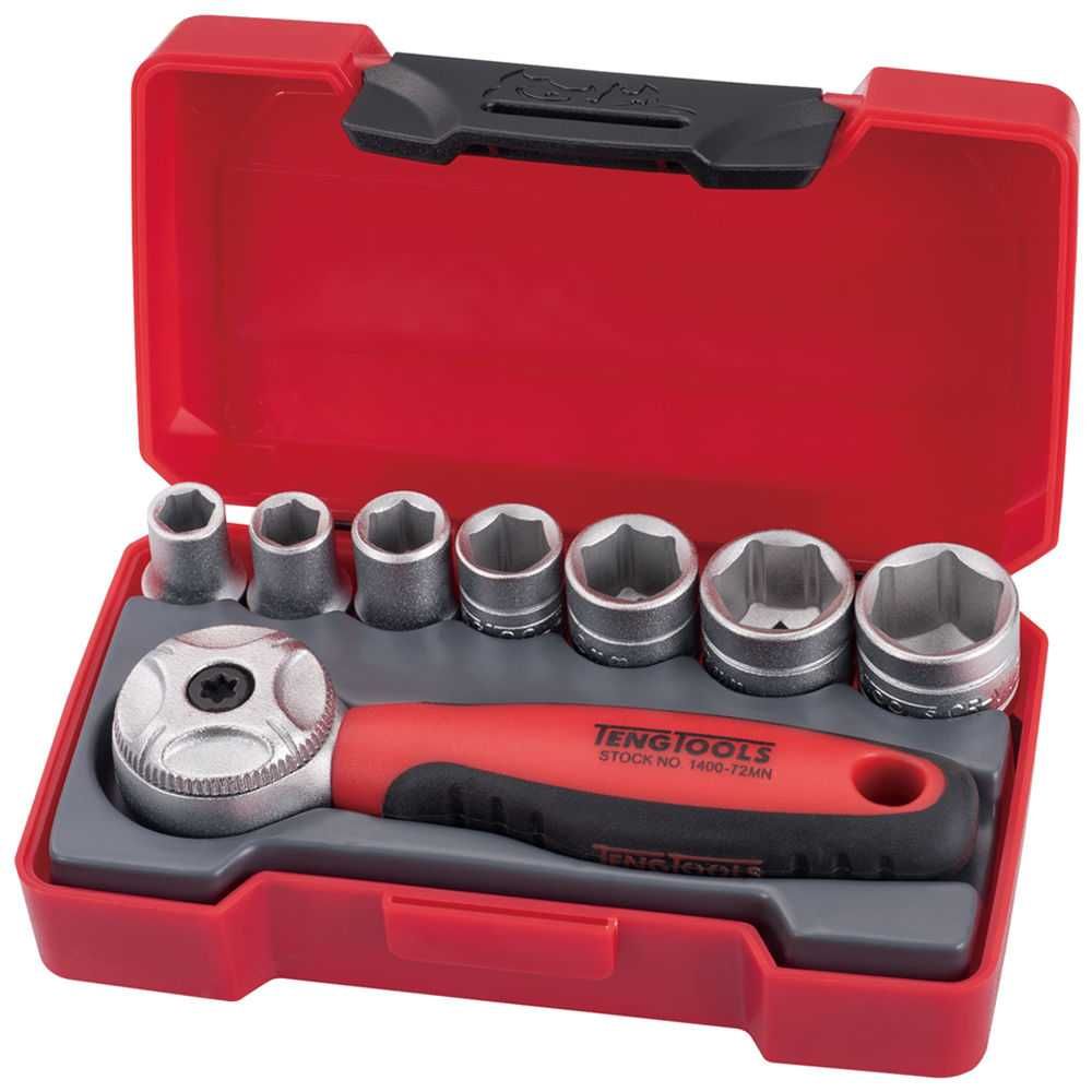 Jogo Mini Roquete 1/4" Chaves de Caixa 5.5 a 13 mm Teng Tools