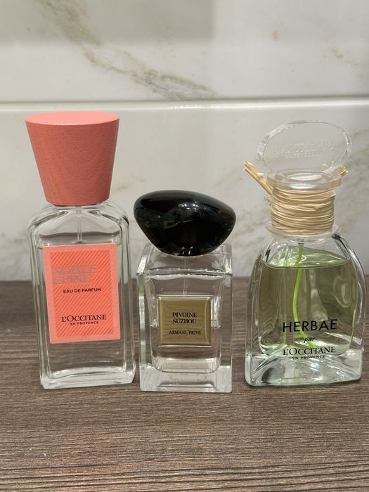 Loccitane Herbae, Noble epine, Armani Prive Pivon
