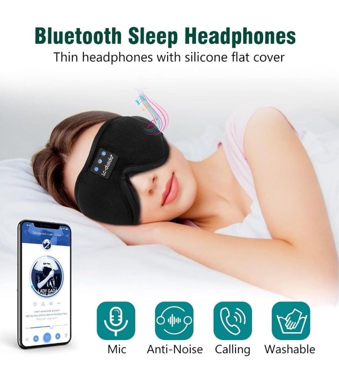 Maska do spania z Bluetooth