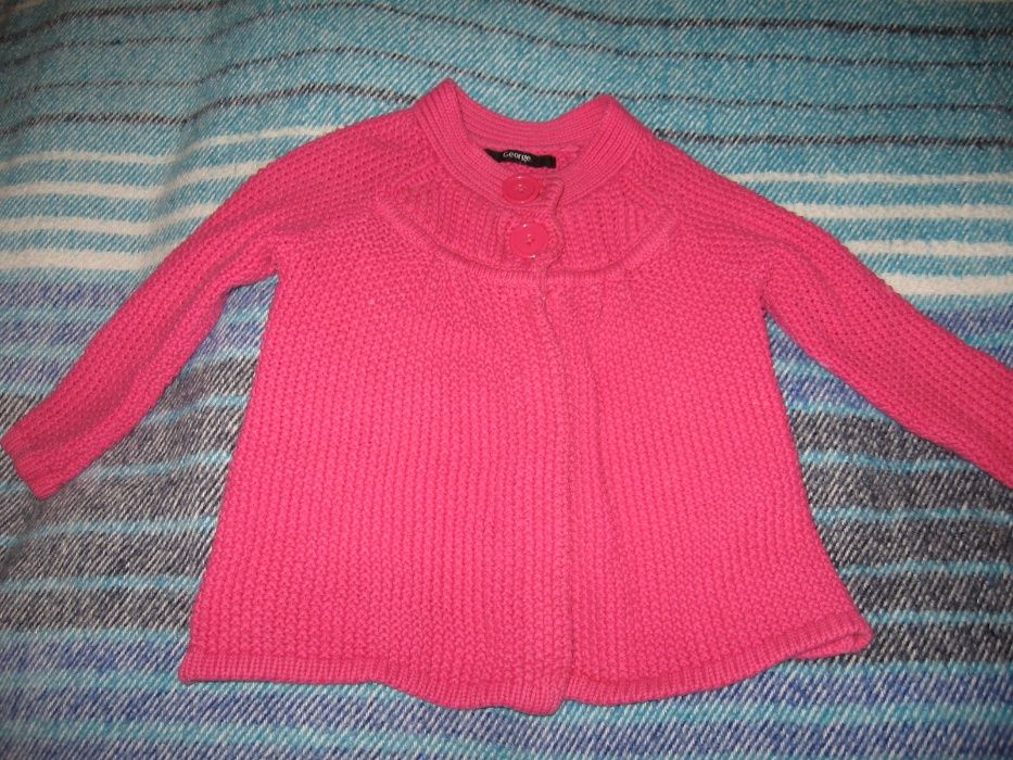 Długi różowy sweterek George, 98cm, używany