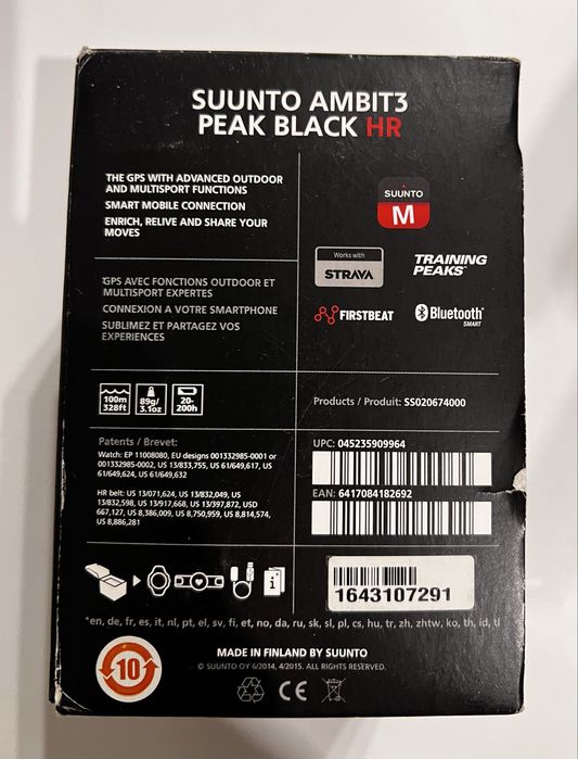 Komputer biegowy Suunto Ambit 3 Peak Black, gps