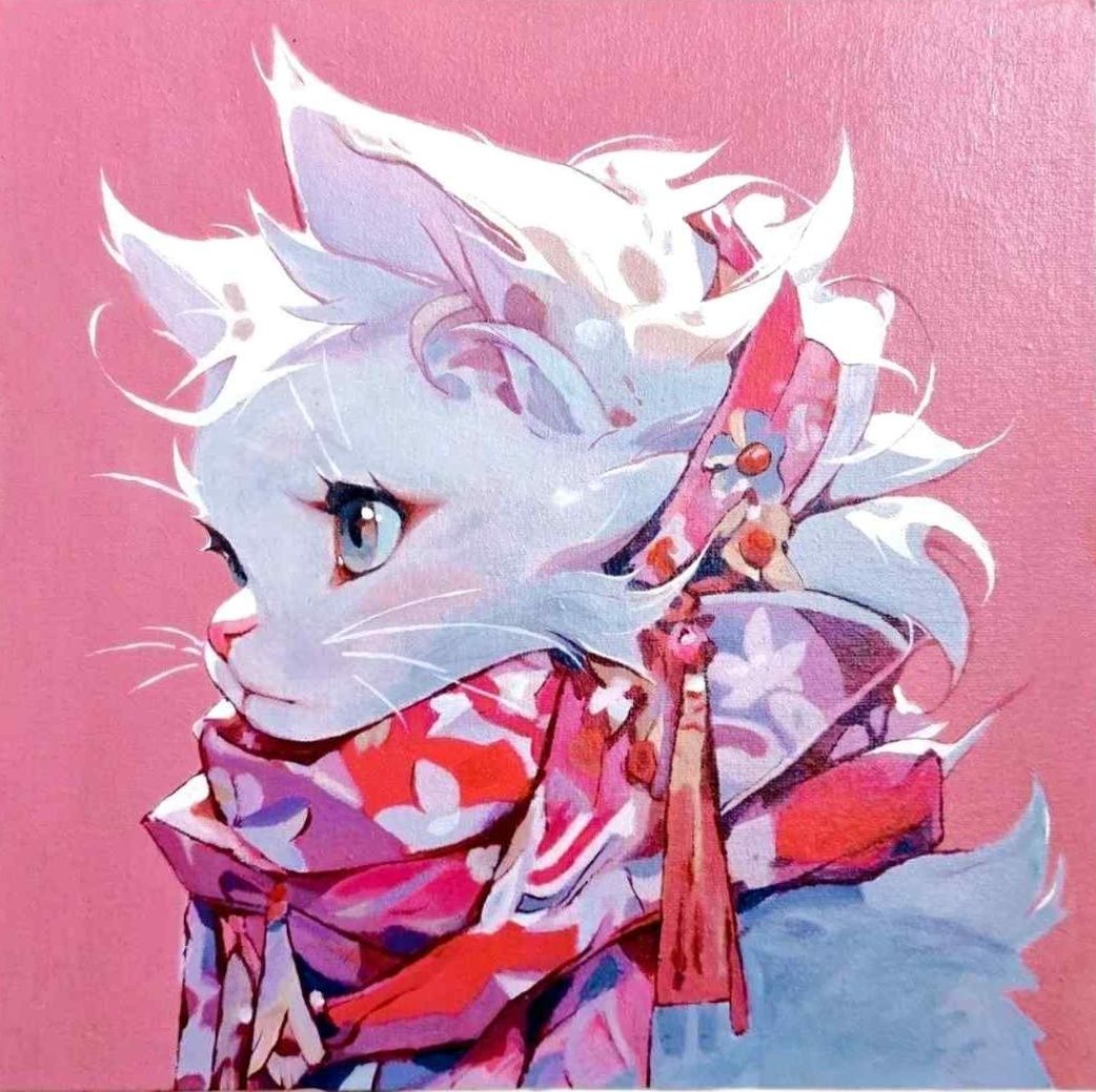 Японське кошеня з шарфом