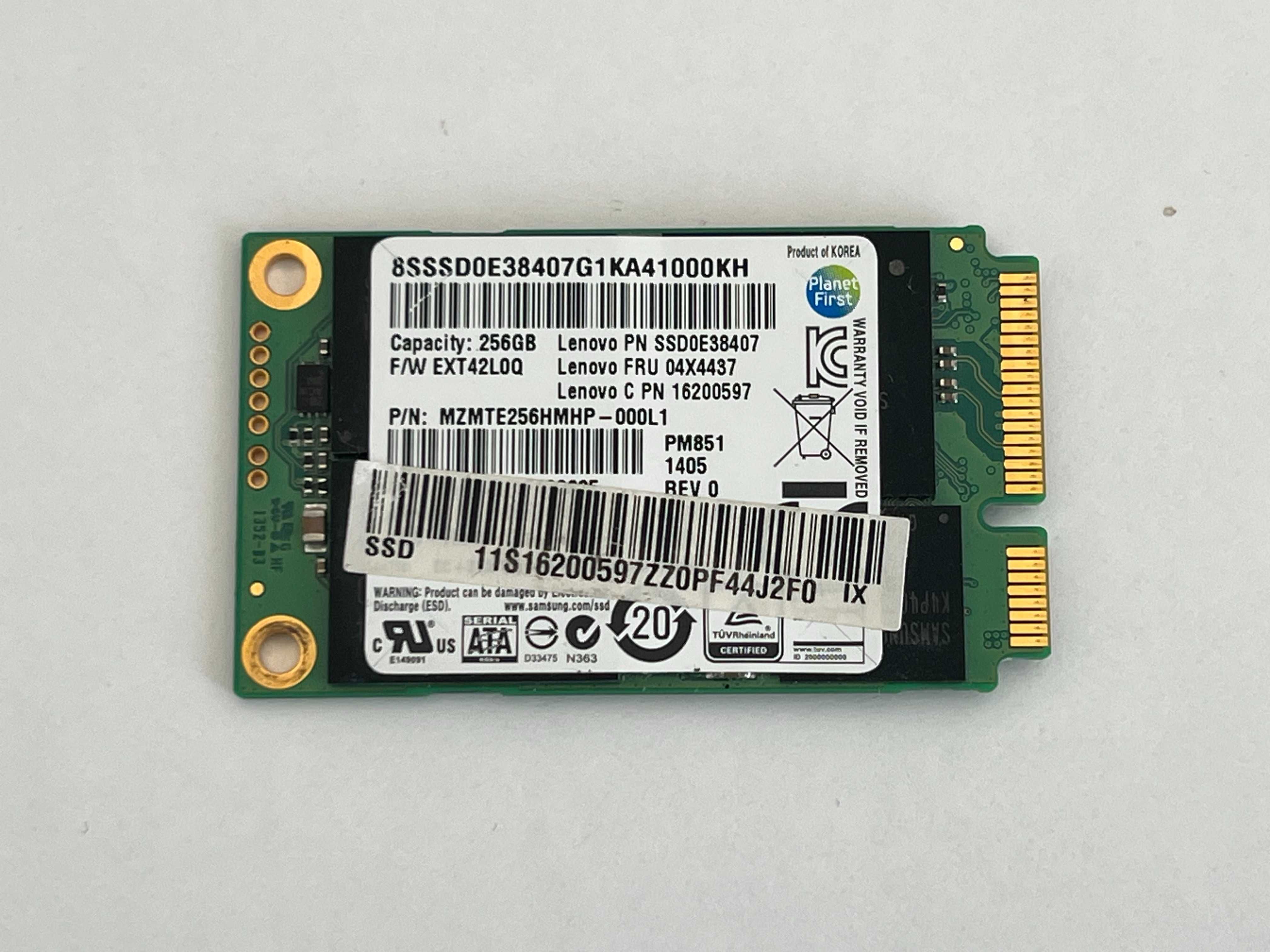 SSD Samsung PM851 256Gb mSATA