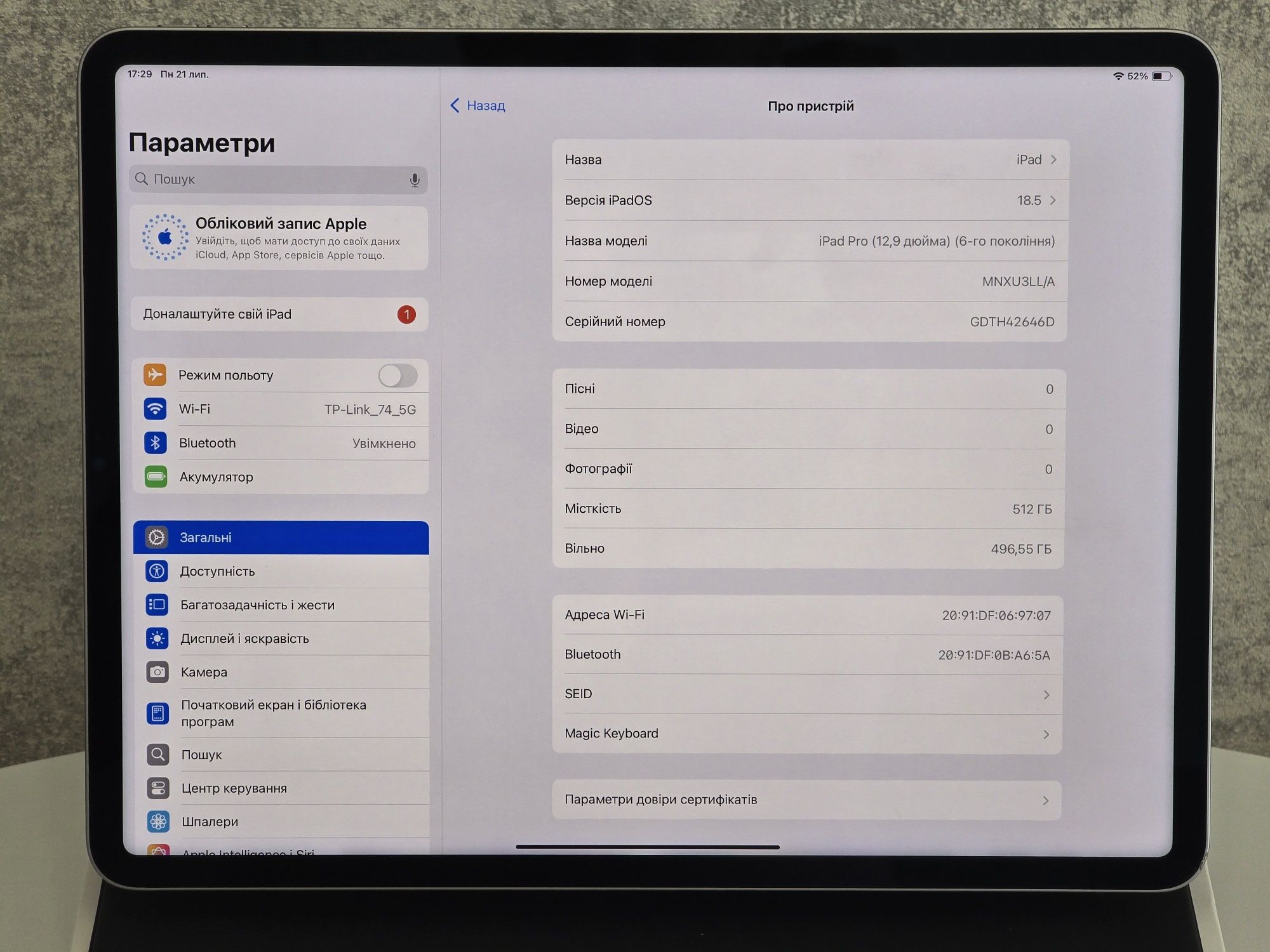 Apple iPad Pro 12'9 2022 M2 512 GB Wi-fi