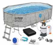 Bestway 56946, каркасный бассейн 488 x 305 x 107 см Oval Pool Set