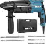 Ударная дрель мощностью Wesco 800 Вт SDS Plus с регулируемой скоростью