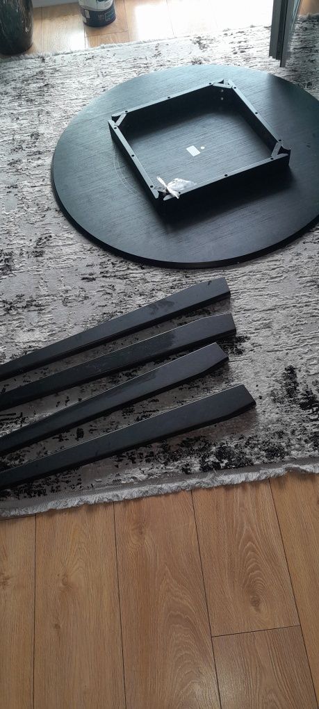 Stół okrągły czarny mat 110cm