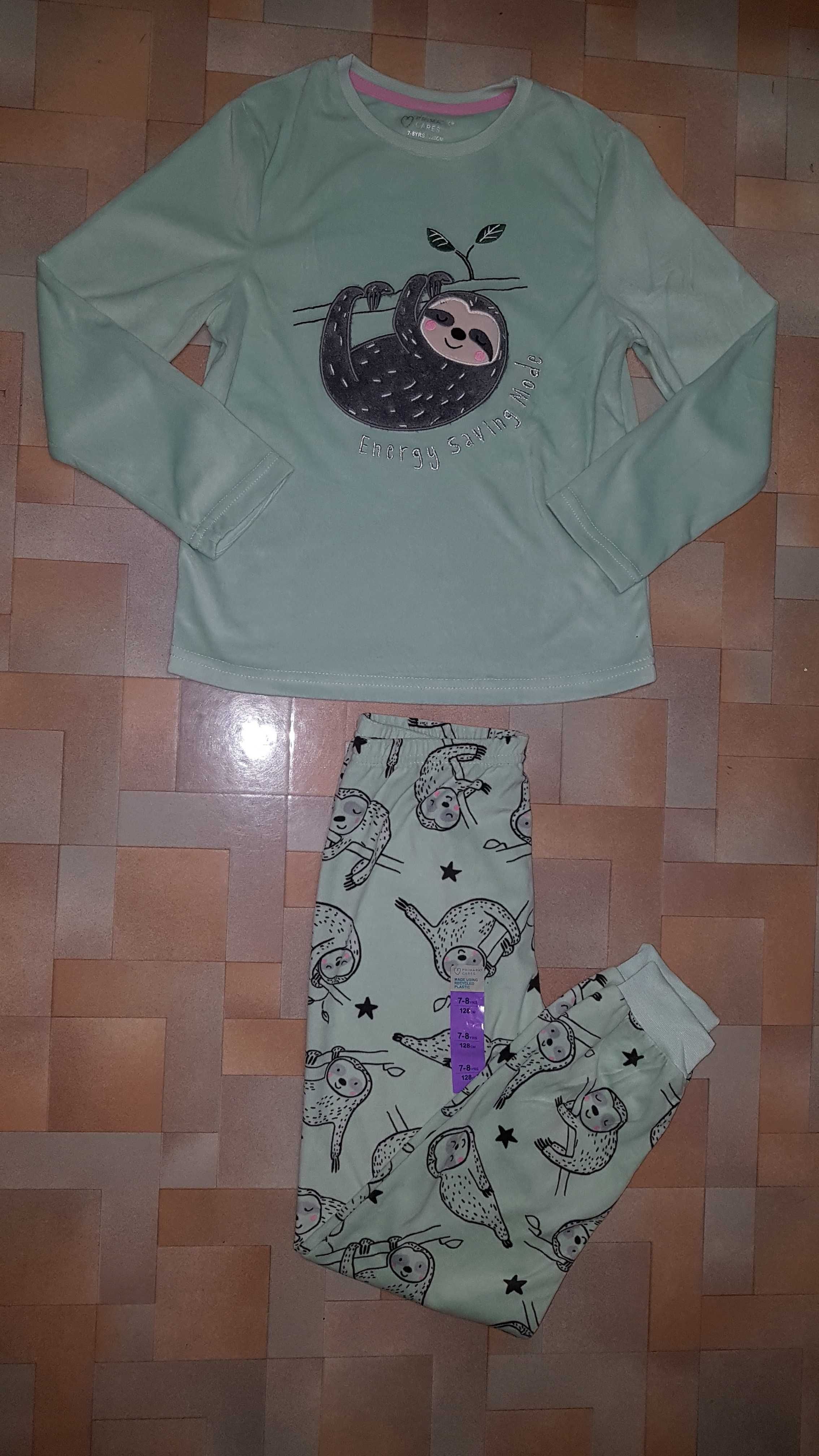 Комплект с ленивцем, теплая пижама велюр Primark 7-8, 11-12 лет