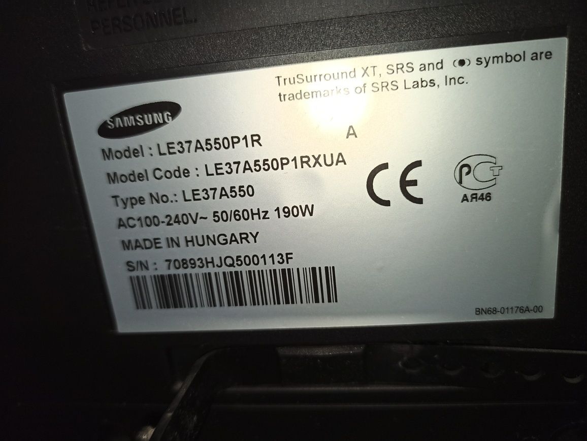 Телевізор Samsung LE 37A550P1R
