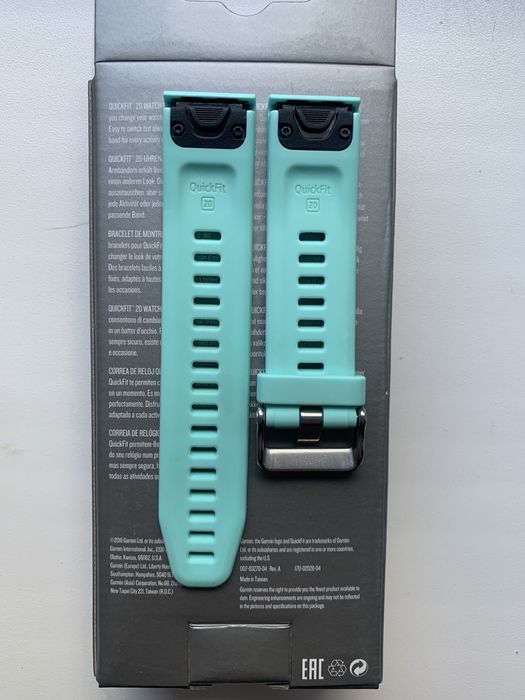 Оригінальний ремінець Garmin Quickfit 20 Frost Blue Silicone