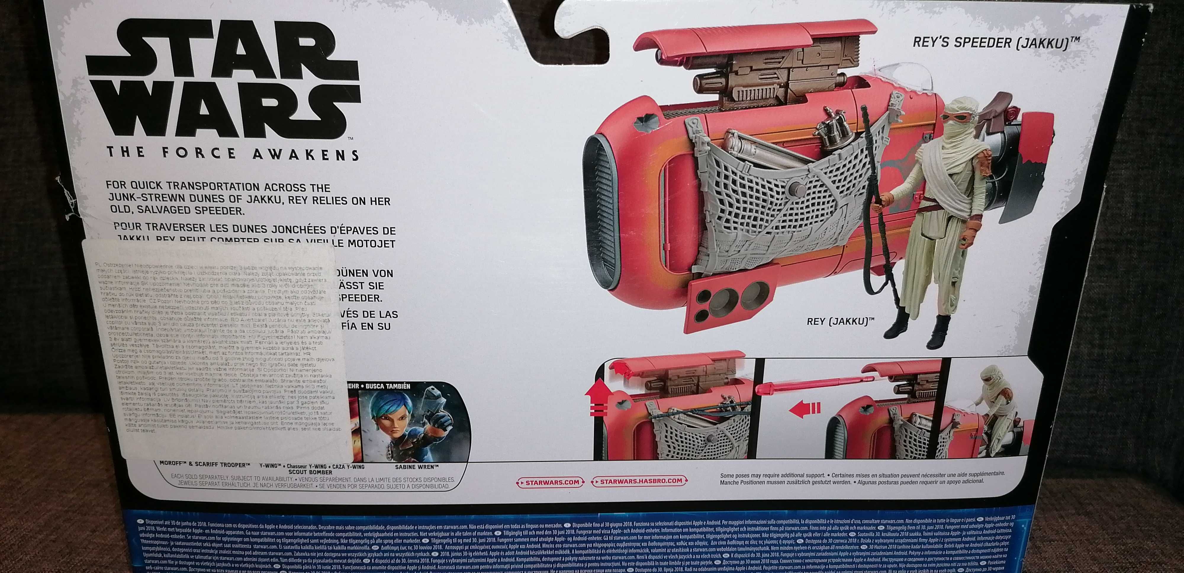 stars wars wojny, zabawka, rey's speeder i figurka rey (jakku)