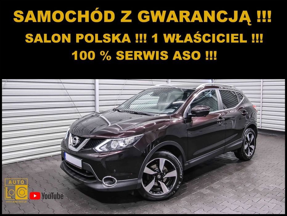 Nissan Qashqai Salon POLSKA + 100% Serwis NISSAN + SKÓRA +NAVI + Panorama =BRUTTO VAT