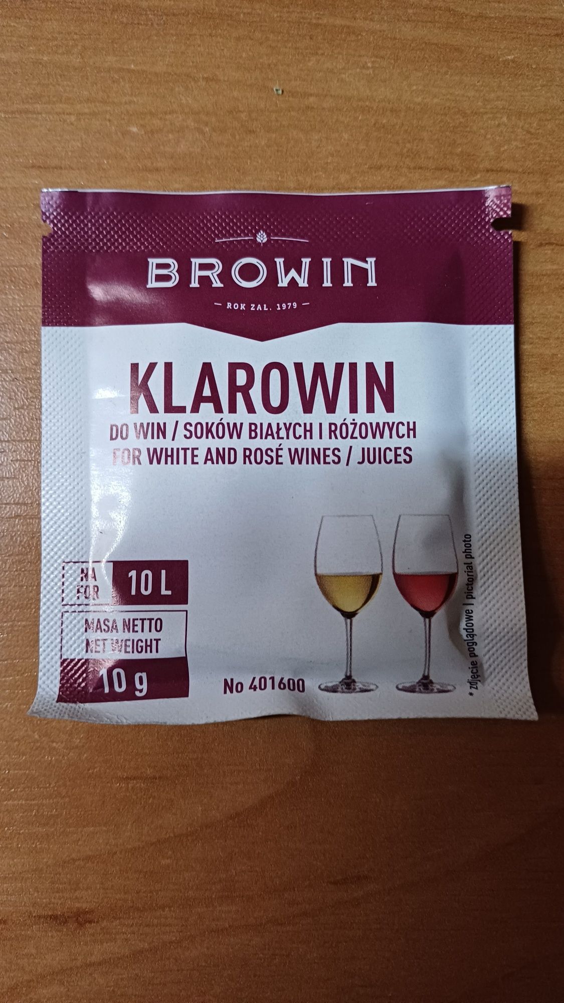 KLAROWIN do win białych, różowych i soków 4 x 10 gram