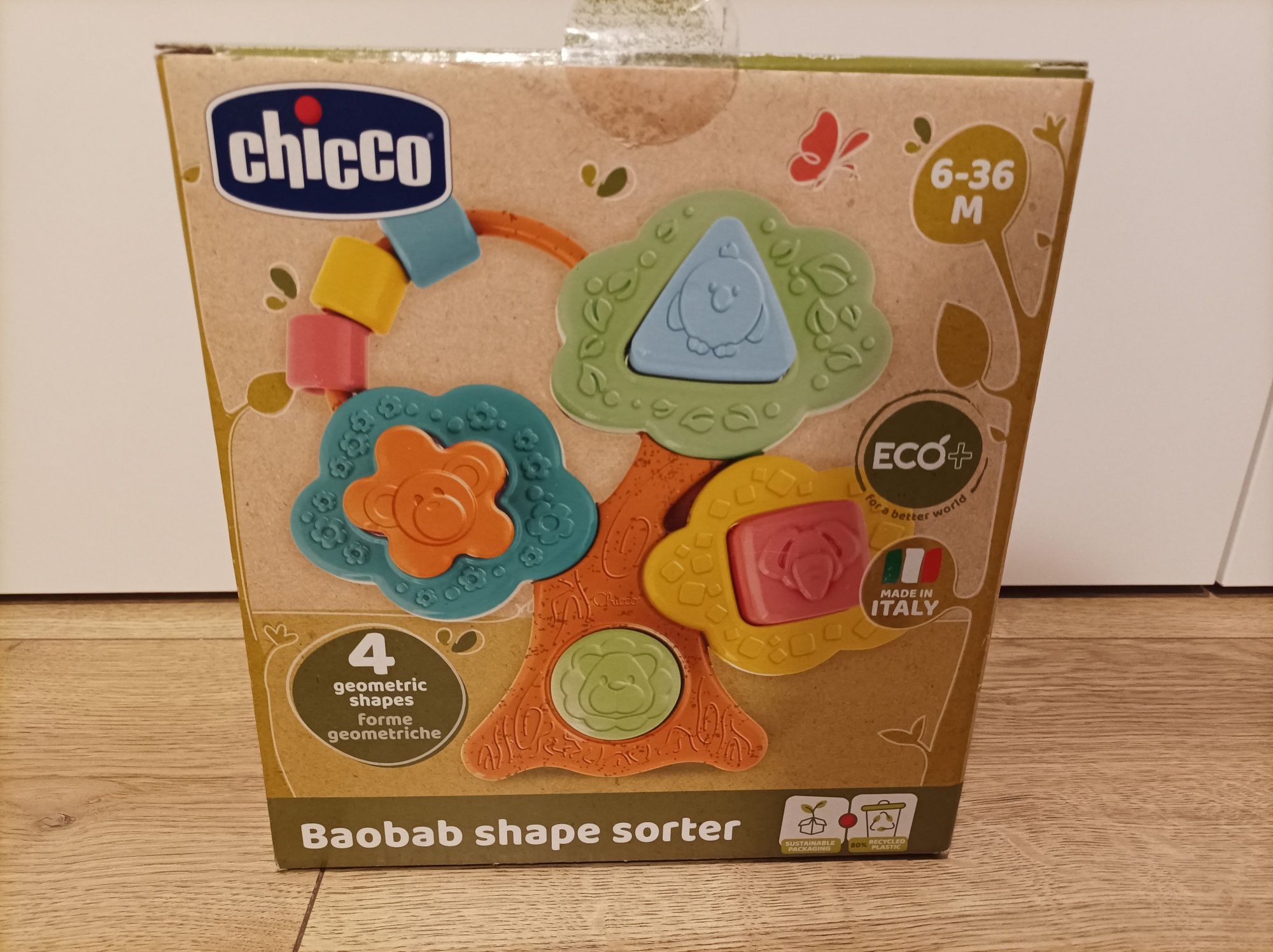 Chicco Eco+ sorter kształtów Baobab, 6-36m