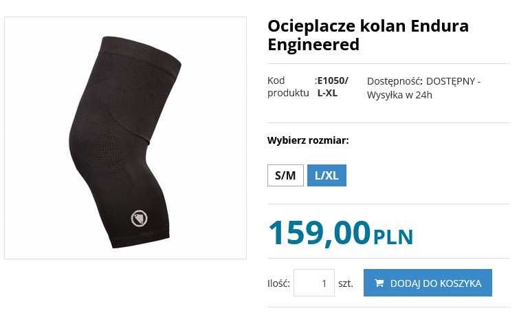 Nakolanniki rowerowe ENDURA Engineered / Rozm: L XL, na wiosnę