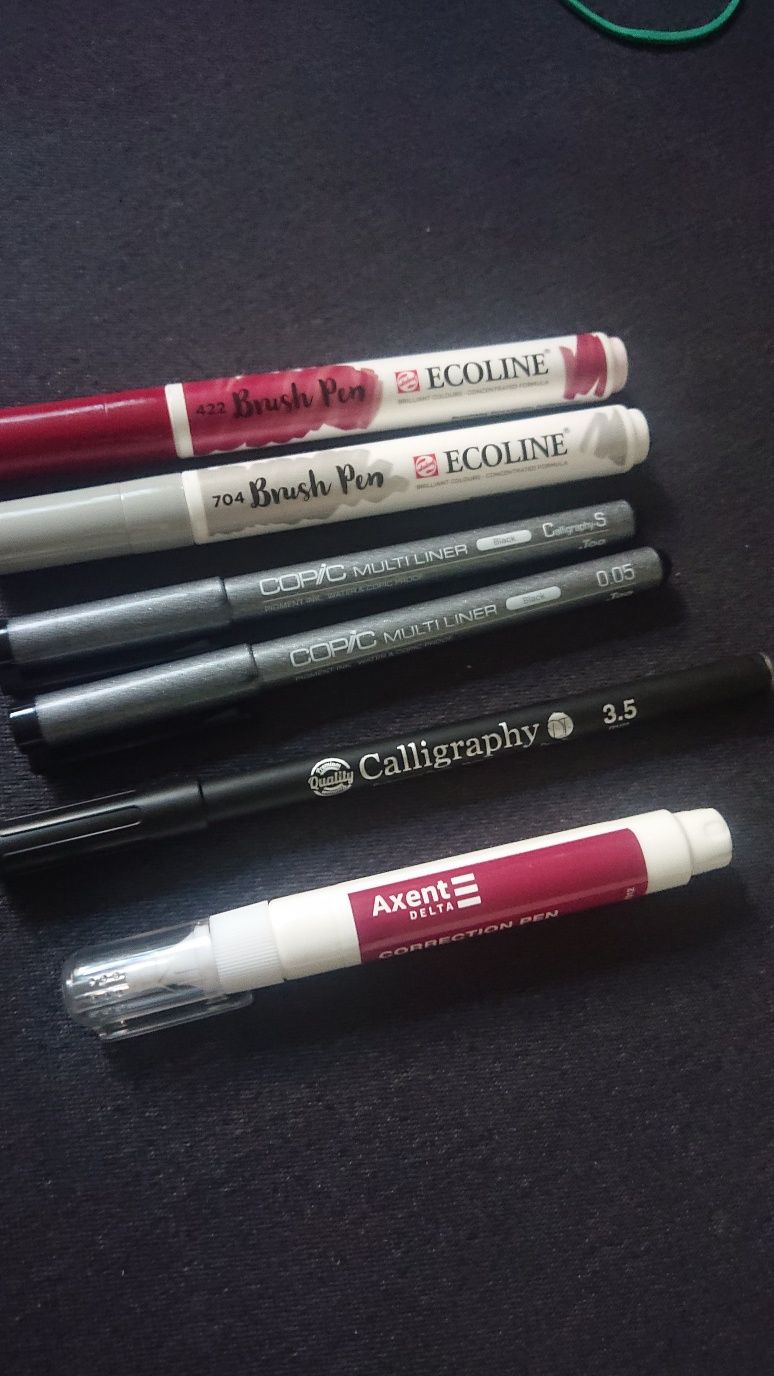 маркери лайнери каліграфія Ecoline Brushpen Copic Axtent