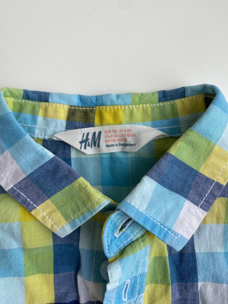 Сорочка рубашка H&M на хлопчика яскрава в клітинку