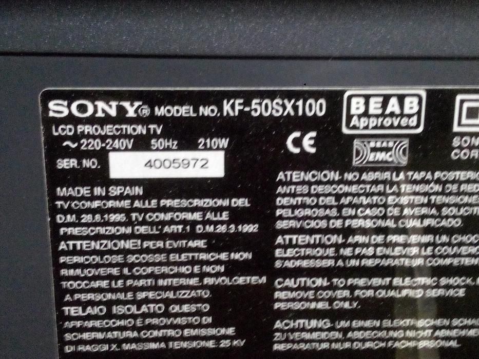 TV Sony KF-50SX100 ( Retro projector )