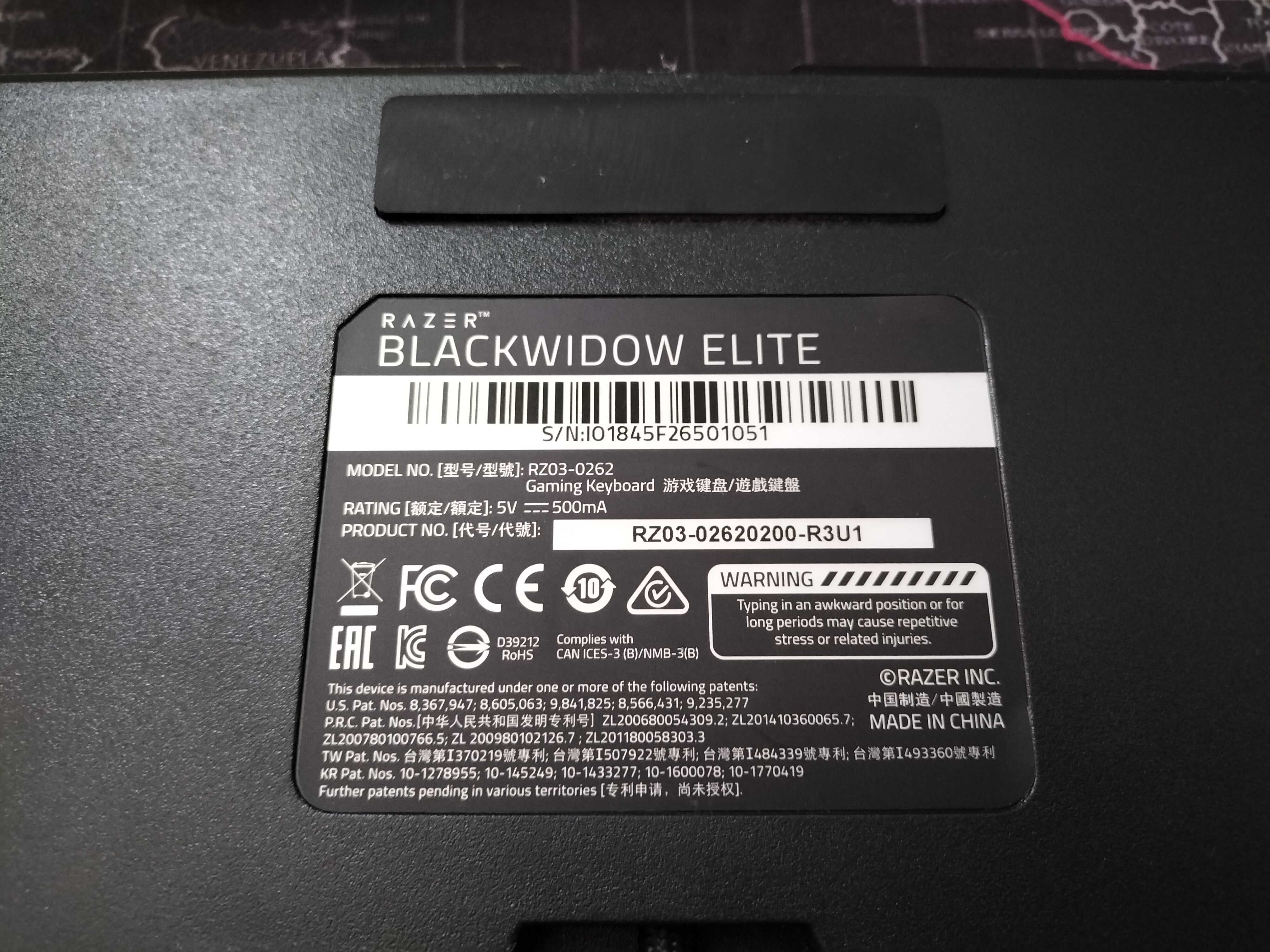 Klawiatura Razer BlackWidow Elite RZ03-0262
