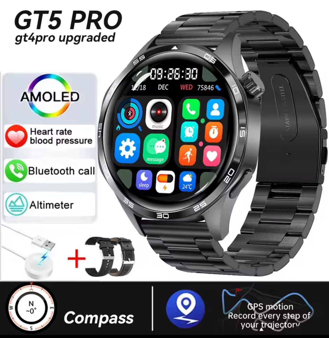Смарт часы GT 5 pro.NFC.GPS.Amoled.IP67