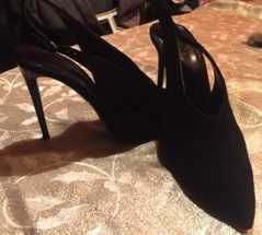 ZARA_Eleganckie Czarne_Szpilki_Zamsz Nat._37_OKAZJA