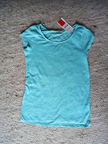 Nowy (z metką) T-shirt w kolorze morskim/Cameieu