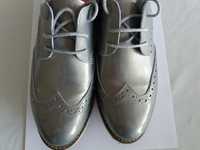 Sztyblety srebrne buty damskie na wiosnę rozm. 38 PIĘKNE!!!
