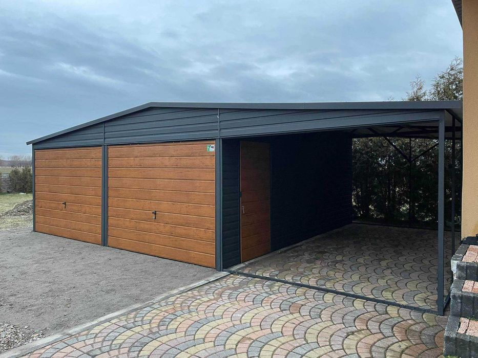 Garaż blaszany, wiata. WZMOCNIONY PROFILAMI. Producent. Cała Polska