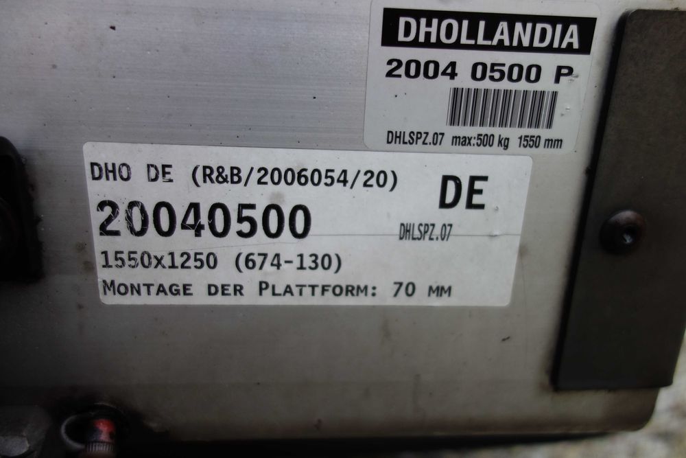 Winda Dhollandia 500 kg. Kilka szt  platforma Klapa  Bus Trafic Vivaro