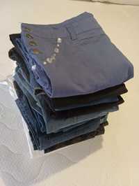 Pakiet odzieży ciążowej, spodnie ciążowe, bluzki, tuniki roz. 36-38