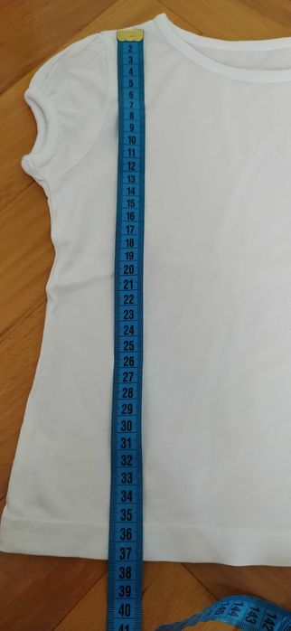 Biała elegancka koszulka, t-shirt, bluzka 98-104 wizytowa