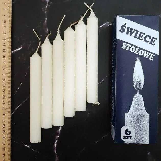 Столові парафінові свічки, Свічки 6 шт, Білі свічки, Свічки для дому
